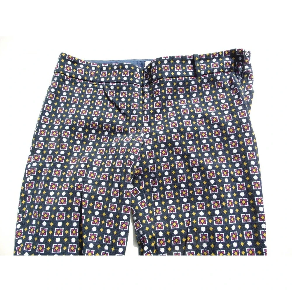J Crew Pants Womens 8 Geometric  Fit Flat Front Capris